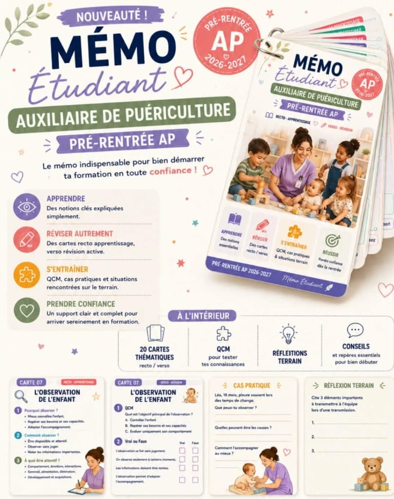 Couverture de la ressource « MÉMO Pré-rentrée Auxiliaire de Puériculture 2026-2027 »